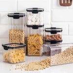 700/1300/1800ML Transparent Sealed Jar Plastic Kitchen Storage Box Nut Coffee Bean Storage Jar Household Grain Storage Box