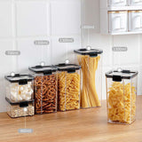 700/1300/1800ML Transparent Sealed Jar Plastic Kitchen Storage Box Nut Coffee Bean Storage Jar Household Grain Storage Box