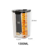 700/1300/1800ML Transparent Sealed Jar Plastic Kitchen Storage Box Nut Coffee Bean Storage Jar Household Grain Storage Box