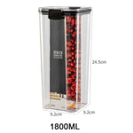 700/1300/1800ML Transparent Sealed Jar Plastic Kitchen Storage Box Nut Coffee Bean Storage Jar Household Grain Storage Box