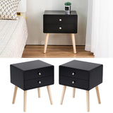 1pcs 42*32*50cm Wood Two Drawers Nordic Minimalist Bedside Table Modern Nightstands Bedside Table Cabinet Bedroom Furniture HWC