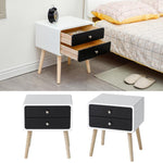 1pcs 42*32*50cm Wood Two Drawers Nordic Minimalist Bedside Table Modern Nightstands Bedside Table Cabinet Bedroom Furniture HWC