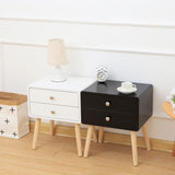 1pcs 42*32*50cm Wood Two Drawers Nordic Minimalist Bedside Table Modern Nightstands Bedside Table Cabinet Bedroom Furniture HWC