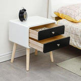 1pcs 42*32*50cm Wood Two Drawers Nordic Minimalist Bedside Table Modern Nightstands Bedside Table Cabinet Bedroom Furniture HWC