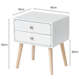 1pcs 42*32*50cm Wood Two Drawers Nordic Minimalist Bedside Table Modern Nightstands Bedside Table Cabinet Bedroom Furniture HWC