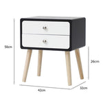 1pcs 42*32*50cm Wood Two Drawers Nordic Minimalist Bedside Table Modern Nightstands Bedside Table Cabinet Bedroom Furniture HWC