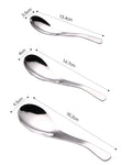 3Pcs Stainless Steel Spoons Short Handle Soup Spoon Set Large/Small Metal Kitchen Dinner Spoons for Soup Rice Porridge Tableware