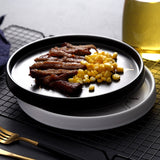 Marble Ceramic Plate Black Striped Round Steak Dinner Plates Kitchen Utensils Porcelain  Creative Nordic Dessert Snack Dishes