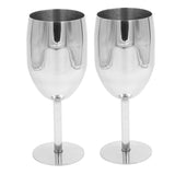 2Pcs Wine Glasses Stainless Steel 18/8 Metal Wineglass Bar Wine Glass Champagne Cocktail Drinking Cup Charms Party Supplies