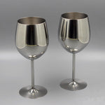 2Pcs Wine Glasses Stainless Steel 18/8 Metal Wineglass Bar Wine Glass Champagne Cocktail Drinking Cup Charms Party Supplies