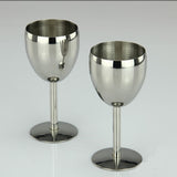 2Pcs Wine Glasses Stainless Steel 18/8 Metal Wineglass Bar Wine Glass Champagne Cocktail Drinking Cup Charms Party Supplies