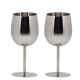 2Pcs Wine Glasses Stainless Steel 18/8 Metal Wineglass Bar Wine Glass Champagne Cocktail Drinking Cup Charms Party Supplies