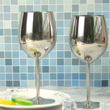 2Pcs Wine Glasses Stainless Steel 18/8 Metal Wineglass Bar Wine Glass Champagne Cocktail Drinking Cup Charms Party Supplies