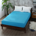 Solid Polyester Fitted Sheet Mattress Cover with all around Elastic Rubber Band Bed Sheets