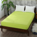 Solid Polyester Fitted Sheet Mattress Cover with all around Elastic Rubber Band Bed Sheets