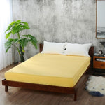 Solid Polyester Fitted Sheet Mattress Cover with all around Elastic Rubber Band Bed Sheets