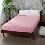 Solid Polyester Fitted Sheet Mattress Cover with all around Elastic Rubber Band Bed Sheets