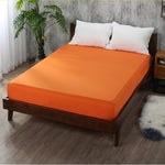 Solid Polyester Fitted Sheet Mattress Cover with all around Elastic Rubber Band Bed Sheets