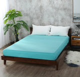 Solid Polyester Fitted Sheet Mattress Cover with all around Elastic Rubber Band Bed Sheets