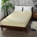 Solid Polyester Fitted Sheet Mattress Cover with all around Elastic Rubber Band Bed Sheets