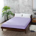 Solid Polyester Fitted Sheet Mattress Cover with all around Elastic Rubber Band Bed Sheets