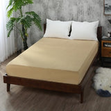 Solid Polyester Fitted Sheet Mattress Cover with all around Elastic Rubber Band Bed Sheets