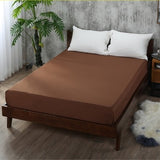 Solid Polyester Fitted Sheet Mattress Cover with all around Elastic Rubber Band Bed Sheets