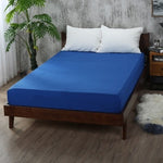 Solid Polyester Fitted Sheet Mattress Cover with all around Elastic Rubber Band Bed Sheets