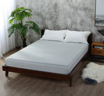 Solid Polyester Fitted Sheet Mattress Cover with all around Elastic Rubber Band Bed Sheets