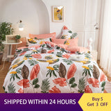 Modern Nordic Leaf Print Bedding Set Bed Linen Single Double Queen King Quilt Covers Bedclothes Duvet Cover Set with Pillowcase