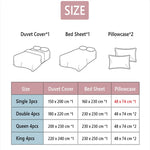 Modern Nordic Leaf Print Bedding Set Bed Linen Single Double Queen King Quilt Covers Bedclothes Duvet Cover Set with Pillowcase