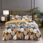 Modern Nordic Leaf Print Bedding Set Bed Linen Single Double Queen King Quilt Covers Bedclothes Duvet Cover Set with Pillowcase