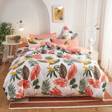 Modern Nordic Leaf Print Bedding Set Bed Linen Single Double Queen King Quilt Covers Bedclothes Duvet Cover Set with Pillowcase