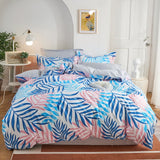 Modern Nordic Leaf Print Bedding Set Bed Linen Single Double Queen King Quilt Covers Bedclothes Duvet Cover Set with Pillowcase