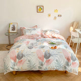 Modern Nordic Leaf Print Bedding Set Bed Linen Single Double Queen King Quilt Covers Bedclothes Duvet Cover Set with Pillowcase