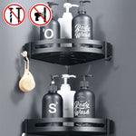 Bathroom Toilet Shelf Wall Shelf Triangle Shower Storage Rack Bath Shampoo Wall-Free Punching Black Aluminum Toilet Corner Shelf