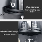 Bathroom Toilet Shelf Wall Shelf Triangle Shower Storage Rack Bath Shampoo Wall-Free Punching Black Aluminum Toilet Corner Shelf