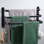 Towel Hanger Wall Mounted 50 CM Towel Rack Bathroom Save Space Aluminum Towel Multilayer Bar Rail Matte Matte Black Towel Holder