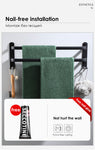 Towel Hanger Wall Mounted 50 CM Towel Rack Bathroom Save Space Aluminum Towel Multilayer Bar Rail Matte Matte Black Towel Holder