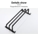 Towel Hanger Wall Mounted 50 CM Towel Rack Bathroom Save Space Aluminum Towel Multilayer Bar Rail Matte Matte Black Towel Holder