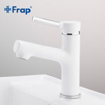 FRAP Innovative Basin Faucet White Spray Paint Bathroom Mixer Single Handle Basin Faucet Home Bath Cold And Hot Water TapF1044-8